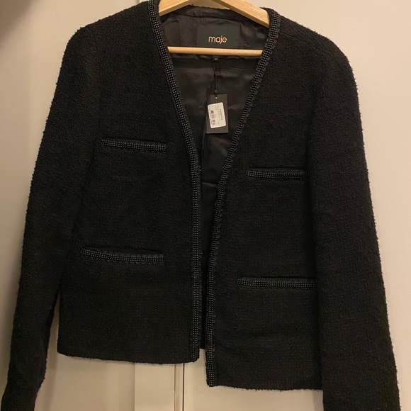 Maje back tweed jacket in size 40 - Picture 1 of 4